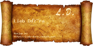 Lieb Dóra névjegykártya